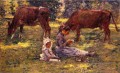 Observando las vacas Theodore Robinson